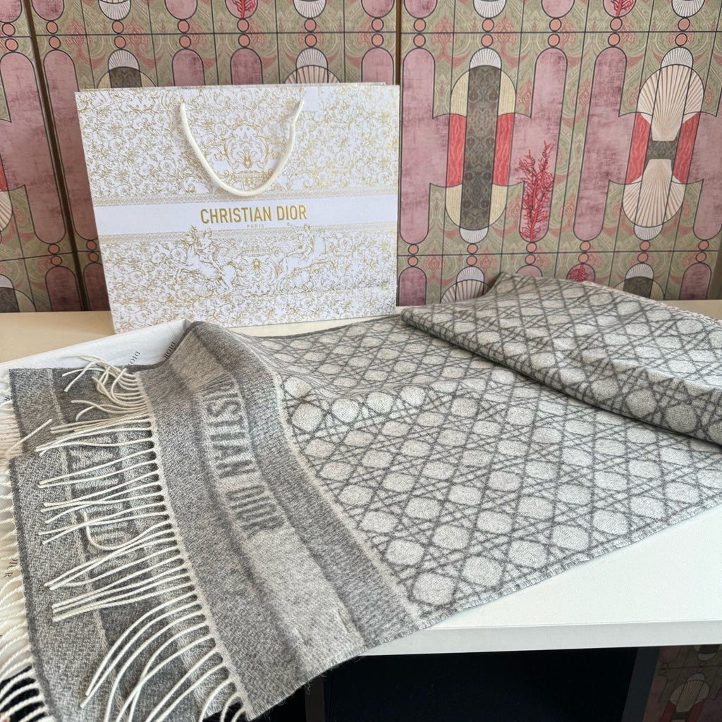 Dior Geometric Fringe Scarf