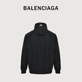 Balenciaga Side Woven Tape Chest 3M Embroidered Hooded Zip-Up Jacket