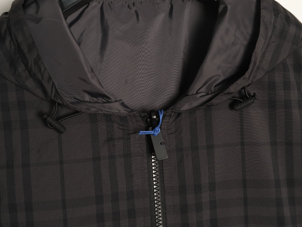 Burberry Reversible Check Hooded Jacket - Black and Charcoal