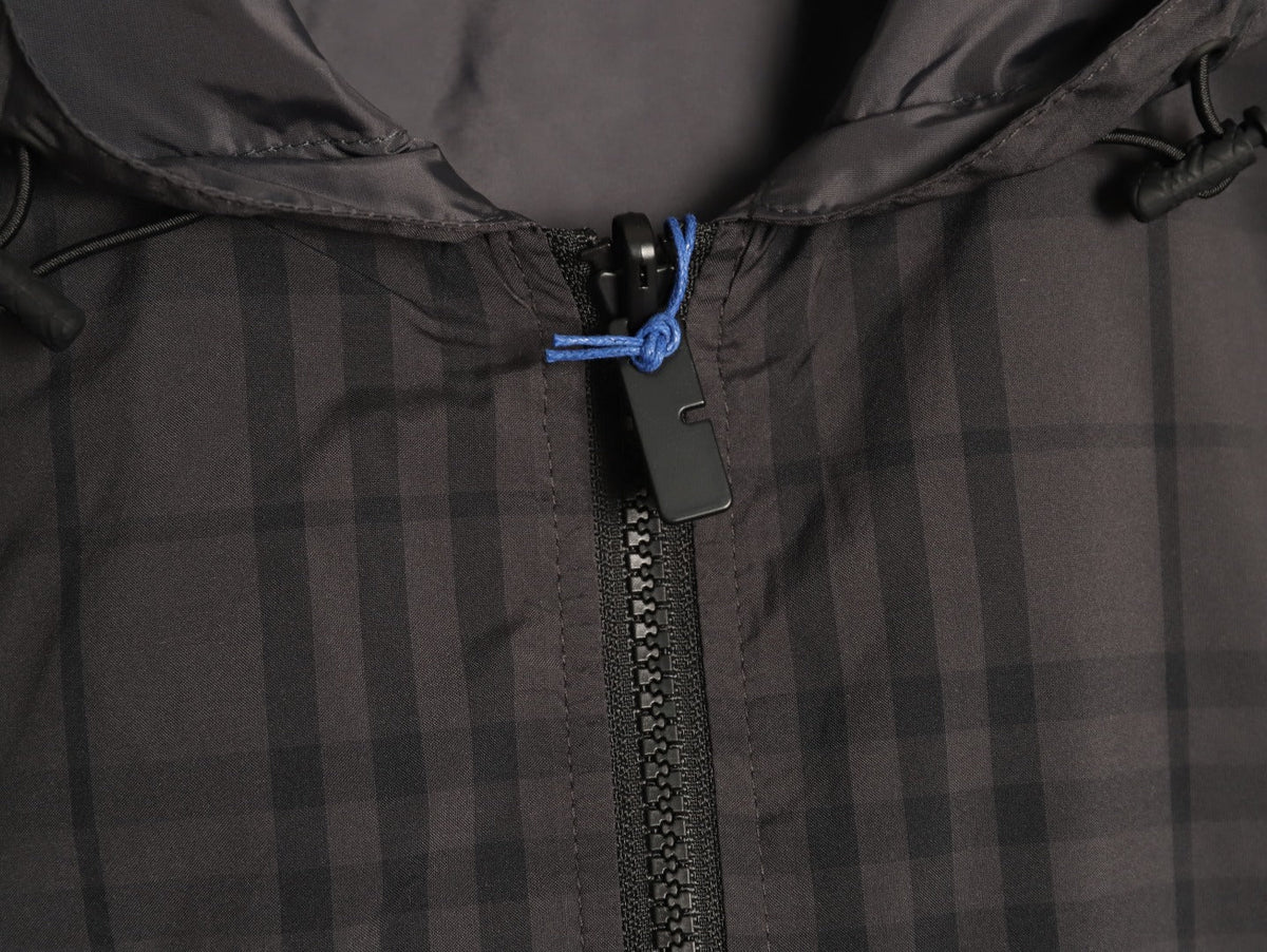 Burberry Reversible Check Hooded Jacket - Black and Charcoal