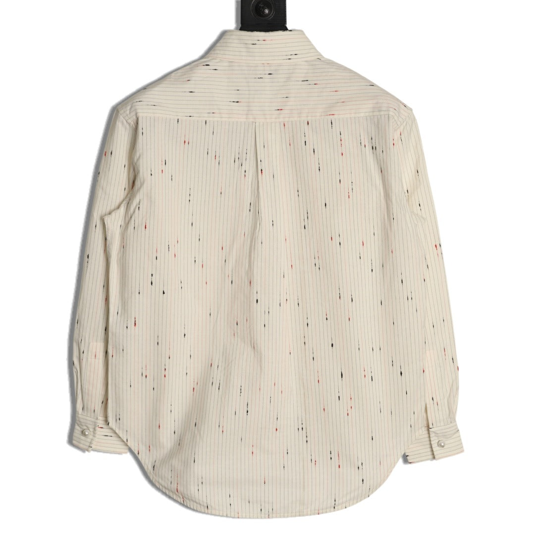 Chanel Stripe and Motif Long-Sleeve Shirt - Cream