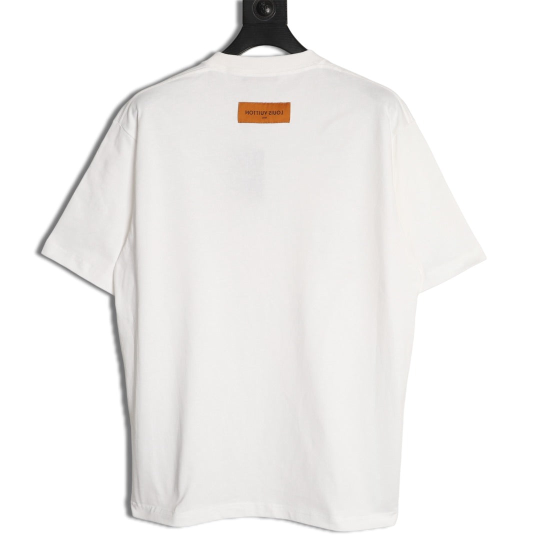 Louis Vuitton Four-Petal Motif and Lettering T-Shirt - Cream