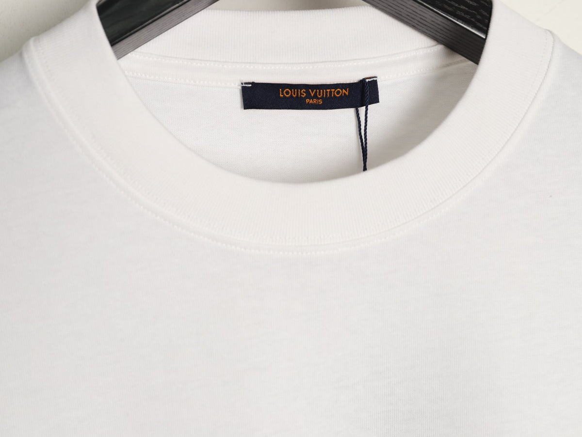 Louis Vuitton Four-Petal Motif and Lettering T-Shirt - Cream